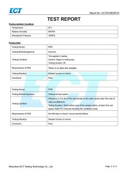 EK IP66 TESTINGSertifikat